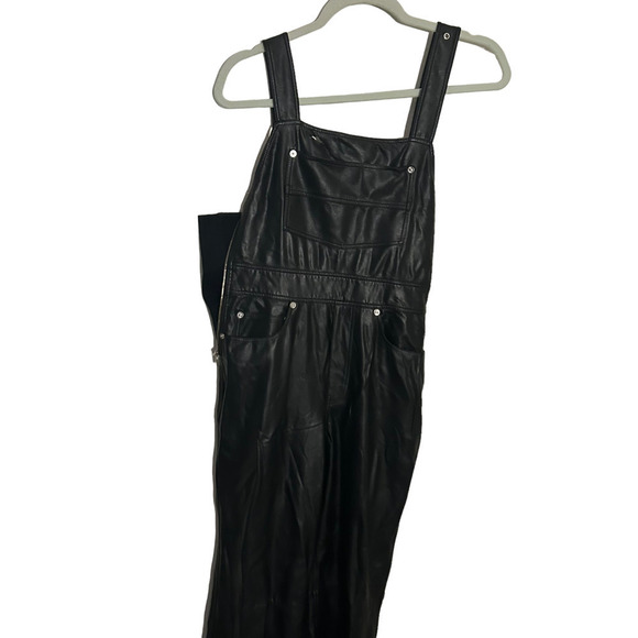 A.L.C. Braelyn Jumpsuit Faux Leather Black Size 4 - Picture 5 of 12